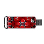 Mid Century Retro Floral 1970s 1960s Pattern 105 Portable USB Flash (Two Sides) Back
