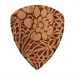 Mid Century Retro Floral 1970s 1960s Pattern 99 Guitar Shape Wood Guitar Pick Holder Case And Picks Set Pick