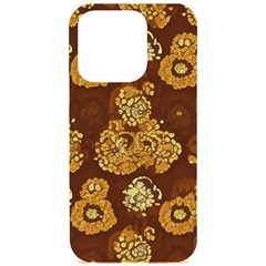 Mid Century Retro Floral 1970s 1960s Pattern 95 Iphone 15 Pro Black Uv Print Pc Hardshell Case by violetheavensky
