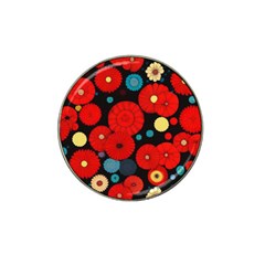 Mid Century Retro Floral 1970s 1960s Pattern 104 Hat Clip Ball Marker (10 Pack) by violetheavensky