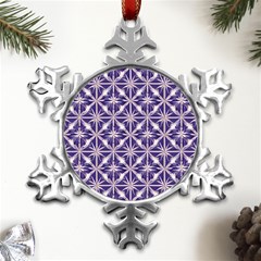 Royal Fractal Pattern 4 Metal Small Snowflake Ornament by violetheavensky