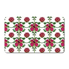 Retro 1880s Flowers Pattern 2 Magnet (rectangular) by violetheavensky