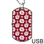 Retro 1880s Flowers Pattern Dog Tag USB Flash (Two Sides) Back