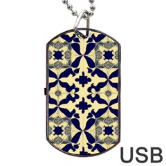 Royal Fractal Pattern 3 Dog Tag Usb Flash (two Sides) by violetheavensky