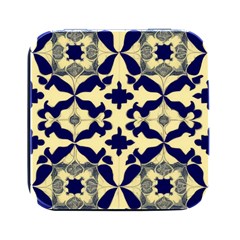 Royal Fractal Pattern 3 Square Metal Box (black) by violetheavensky