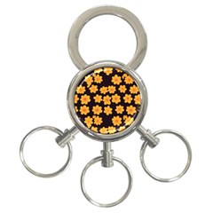 Retro 40s 50s Flowers Pattern Halloween 4 3-ring Key Chain by violetheavensky
