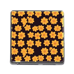 Retro 40s 50s Flowers Pattern Halloween 4 Memory Card Reader (square 5 Slot) by violetheavensky