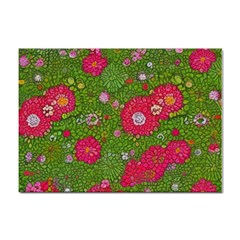 Mid Century Retro Floral 1970s 1960s Pattern 88 Sticker A4 (10 Pack) by violetheavensky