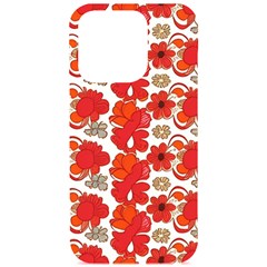 Mid Century Retro Floral 1970s 1960s Pattern 91 Iphone 15 Pro Black Uv Print Pc Hardshell Case by violetheavensky