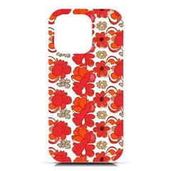 Mid Century Retro Floral 1970s 1960s Pattern 91 Iphone 16 Pro Black Uv Print Pc Hardshell Case