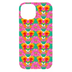 Retro 40s 50s Mexico Flowers Pattern Iphone 15 Black Uv Print Pc Hardshell Case by violetheavensky