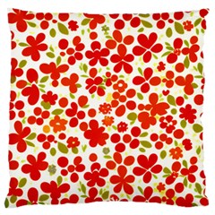 Mid Century Retro Floral 1970s 1960s Pattern 92 Standard Premium Plush Fleece Cushion Case (one Side) by violetheavensky