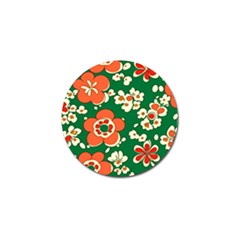 Mid Century Retro Floral 1970s 1960s Pattern 94 Golf Ball Marker (10 Pack) by violetheavensky
