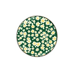 Mid Century Retro Floral 1970s 1960s Pattern 93 Hat Clip Ball Marker by violetheavensky
