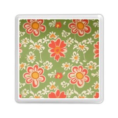 Retro 40s 50s Mexico Flowers Pattern 3 Memory Card Reader (square) by violetheavensky
