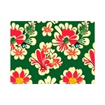 Retro 40s 50s Mexico Flowers Pattern 2 Premium Plush Fleece Blanket (Mini) 35 x27  Blanket Front