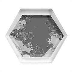 Korean Art Flowers Asian Pattern Hexagon Wood Jewelry Box by Sabxi