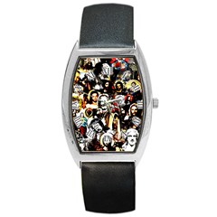 Jesus Christ Modern Halftone Pattern Barrel Style Metal Watch by snek