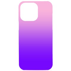 Cotton Candy Pink To Indigo Violet Linear Gradient Iphone 15 Pro Max Black Uv Print Pc Hardshell Case by GradientsOmbre