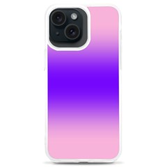 Cotton Candy Pink To Indigo Violet Bilinear Gradient Iphone 15 Plus Tpu Uv Print Case by GradientsOmbre
