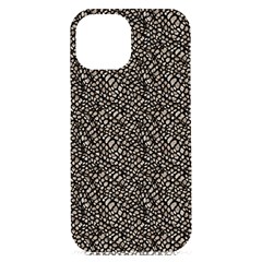 Brown Snake Pattern Iphone 15 Plus Black Uv Print Pc Hardshell Case by DinkovaArt