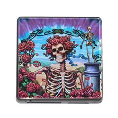 Grateful Dead Hippie Peace Roses Rock Music Legend Memory Card Reader (square 5 Slot) by Tsamara