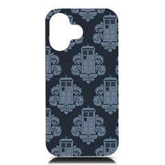 Dr Who Tardis Pattern Iphone 16 Black Uv Print Pc Hardshell Case by Tsamara