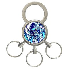 Trippy Dippy Bears Blue Dancing Greatful Dead Skull Steal Your Face 3-ring Key Chain by Salmanaz77