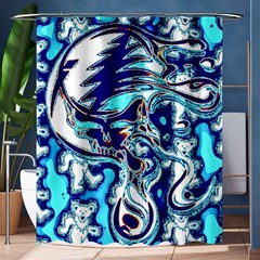 Trippy Dippy Bears Blue Dancing Greatful Dead Skull Steal Your Face Shower Curtain 60  X 72  (medium)  by Salmanaz77