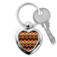 Aztec Mexico Inca Mayan Design Key Chain (heart) by Tsamara