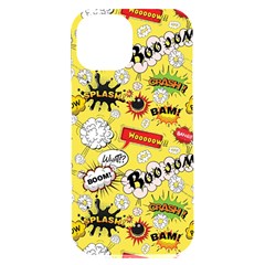 Cartoon Comics Pattern Iphone 15 Plus Black Uv Print Pc Hardshell Case by Posterlux