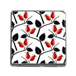 Rose Hip Pattern Branches Autumn Memory Card Reader (Square 5 Slot) Front