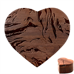 Magenta Waves Heart Wood Jewelry Box by kaleidomarblingart