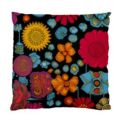 Mid Century Retro Floral 1970s 1960s Pattern 77 Standard Cushion Case (one Side) by violetheavensky