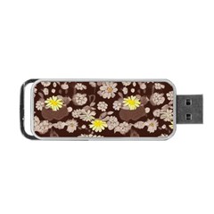 Mid Century Retro Floral 1970s 1960s Pattern 84 Portable Usb Flash (one Side) by violetheavensky