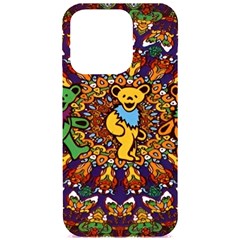 Grateful Dead Psychedelic Bears Iphone 15 Pro Black Uv Print Pc Hardshell Case by Tsamara