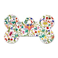 Owen Jones Chinese Ornamental Pattern Lotus Flowers And Vine Dog Tag Bone (one Side) by Pixelchicken