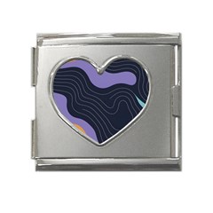 Abstract Topographic Mega Link Heart Italian Charm (18mm) by Tsamara