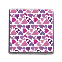 Heart Pattern Repetition Background Memory Card Reader (square 5 Slot) by Tsamara