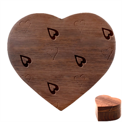 Heart Pattern Repetition Background Heart Wood Jewelry Box by Tsamara