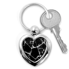 Dark Patch Art Crack Construction Key Chain (heart) by Tsamara