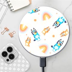 Bluey, Bluey Merch, Bluey Pattern, Bluey Bluey, Bingo, Bluey Design, Bluey Dog Wireless Fast Charger(white) by avitendut