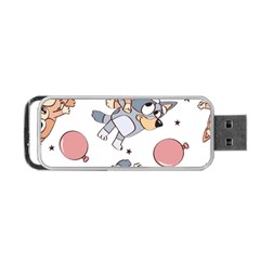 Bluey, Bluey Merch, Bluey Pattern, Bluey Bluey, Bingo, Bluey Design, Bluey Dog Portable Usb Flash (two Sides) by avitendut