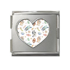 Bluey, Bluey Merch, Bluey Pattern, Bluey Bluey, Bingo, Bluey Design, Bluey Dog Mega Link Heart Italian Charm (18mm) by avitendut