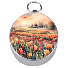 Tulips Field Tree Silver Compasses by Anend