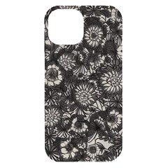 Mid Century Retro Floral 1970s 1960s Pattern 71 Iphone 15 Black Uv Print Pc Hardshell Case by violetheavensky