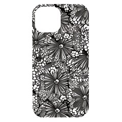 Mid Century Retro Floral 1970s 1960s Pattern 73 Iphone 15 Black Uv Print Pc Hardshell Case by violetheavensky