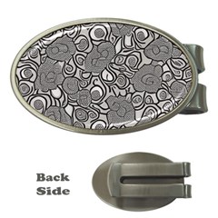 Mid Century Retro Floral 1970s 1960s Pattern 85 Money Clips (oval)  by violetheavensky