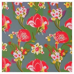 Mid Century Retro Floral 1970s 1960s Pattern 83 50 x 50  Lightweight Scarf  by violetheavensky