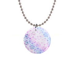 Digital Art Artwork Abstract Pink Purple 1  Button Necklace by Dutashop